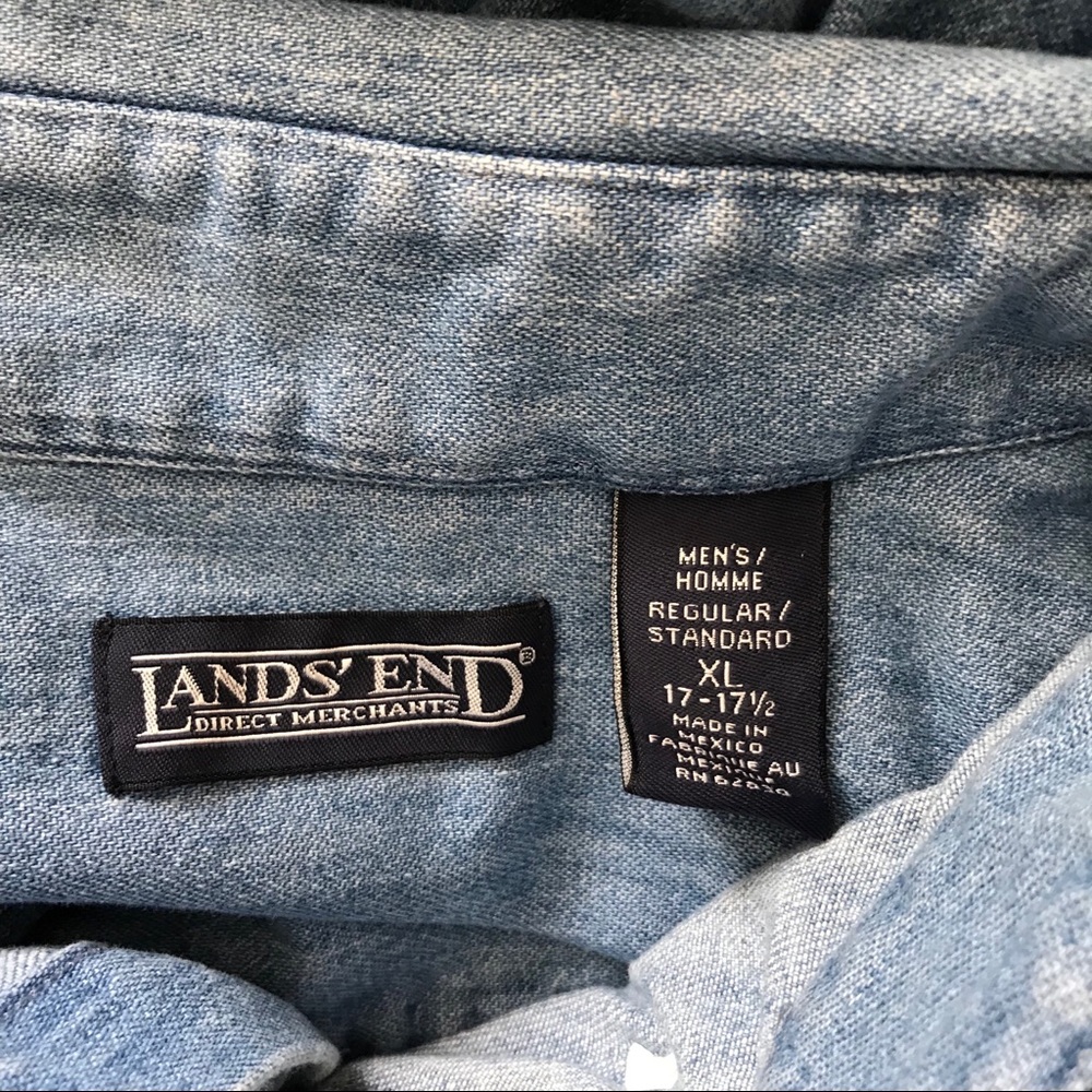 NWT Land’s End Blue Denim Button Down Shirt - Picture 6 of 6